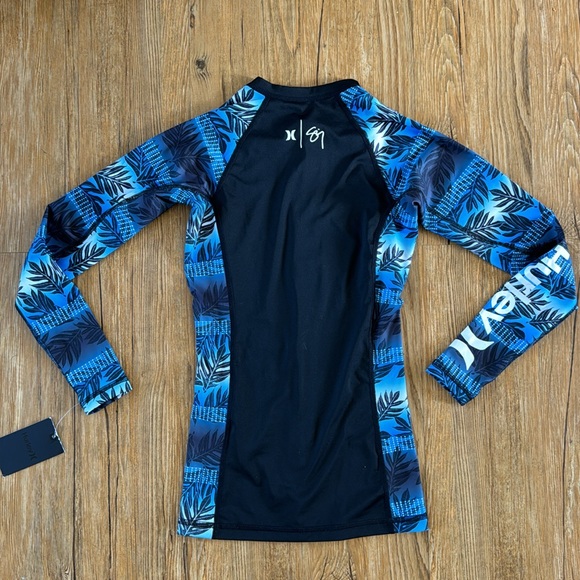 NWT Hurley x Sig Zane zip up rash guard size XS blue ulu print - Picture 4 of 4